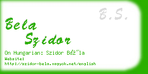 bela szidor business card